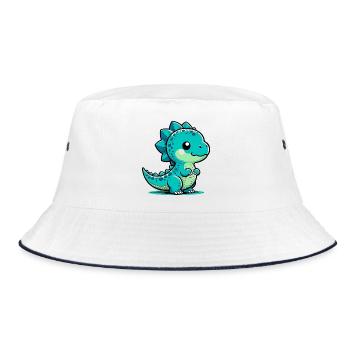 Dinosaur - Bucket Hat - white/navy - Front