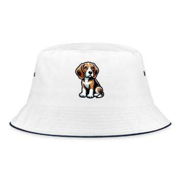 Beagle cartoon Chien mignon - Bob - blanc/marine - Devant