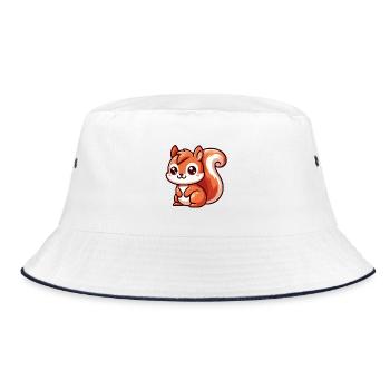 Little Cute Squirrel - Bucket Hat - white/navy - Front