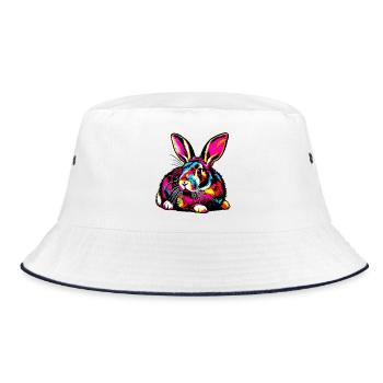 Rabbit - Bucket Hat - white/navy - Front