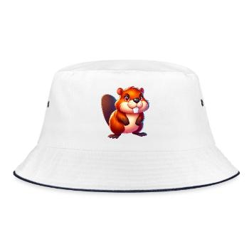 Bieber - Bucket Hat - Weiß/Navy - Vorne