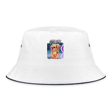 Future Pup Shih Tzu Dog - Bucket Hat - white/navy - Front