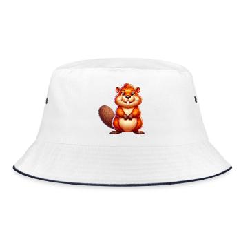 Bieber - Bucket Hat - Weiß/Navy - Vorne