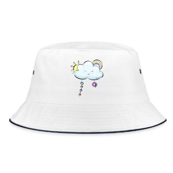 blue cloud - Bucket Hat - white/navy - Front