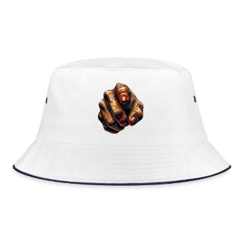 Farbfeuer Handzeigekunst - Bucket Hat - Weiß/Navy - Vorne