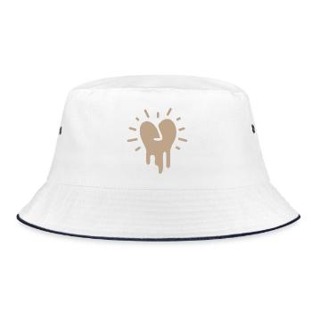 Liquid Heart – Love that Spreads Gently - Bucket Hat - white/navy - Front
