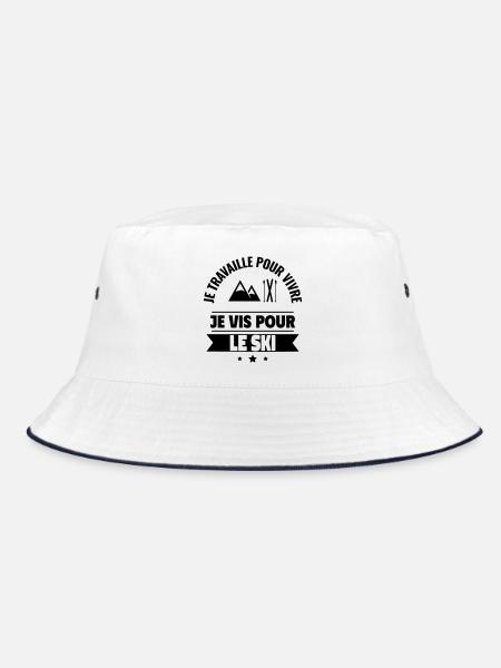 Cadeau parfait pour skieur passionné de montagne - Bob - blanc/marine - Devant