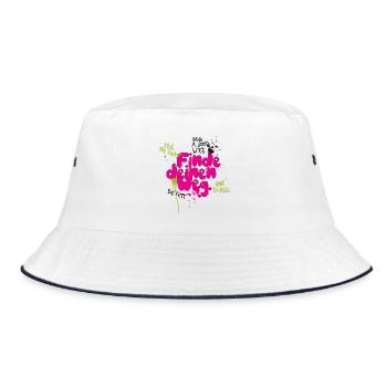 Finde deinen weg - Bucket Hat - Weiß/Navy - Vorne