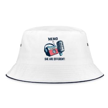 They are different ! - Bucket Hat - white/navy - Front