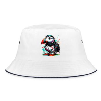 Papageitaucher - Bucket Hat - Weiß/Navy - Vorne