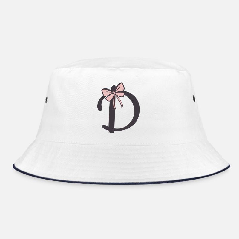 Initial letter D ribbon Bucket Hat