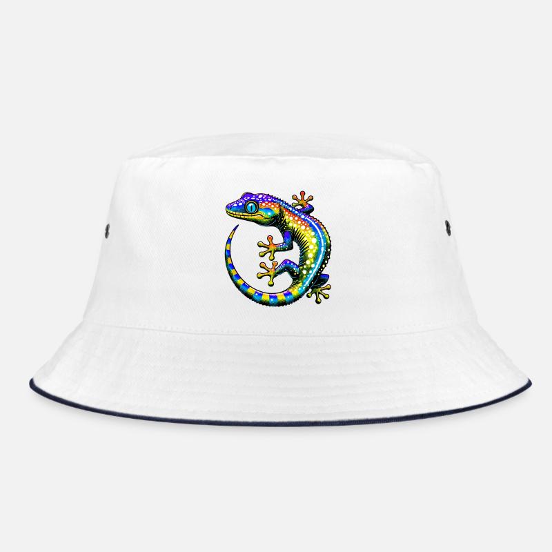 Gecko - Bucket Hat - Weiß/Navy