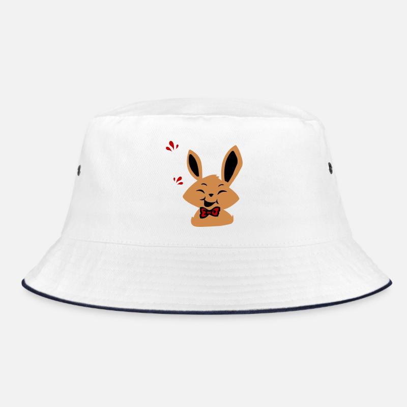 Osterhase - Bucket Hat - Weiß/Navy