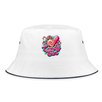 Candy And Girl - Candy Lover - Bucket Hat - white/navy - Front