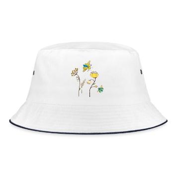 Fleurs de jardin avec des insectes - Bob - blanc/marine - Devant