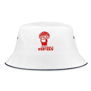 Just a chill guy Just a Fungi Meme - Bucket Hat - Weiß/Navy - Vorne