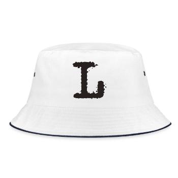 L - Bucket Hat - white/navy - Front