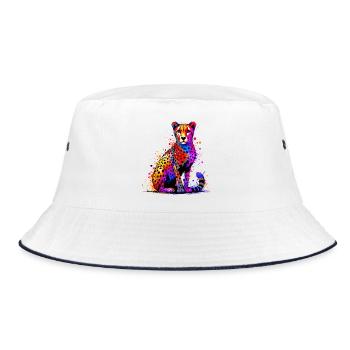 Gepard - Bucket Hat - Weiß/Navy - Vorne