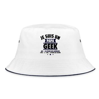 Papa geek : ALT + F4 , cadeau fête des pères - Bob - blanc/marine - Devant