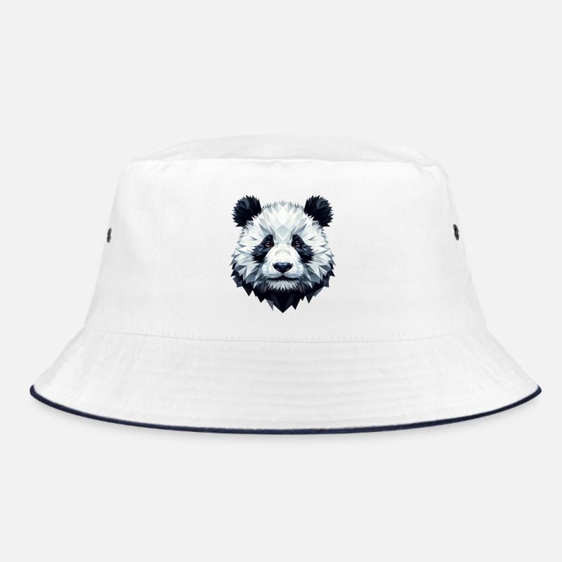 Panda Gesicht Polygon Kunst Geometrie Bucket Hat