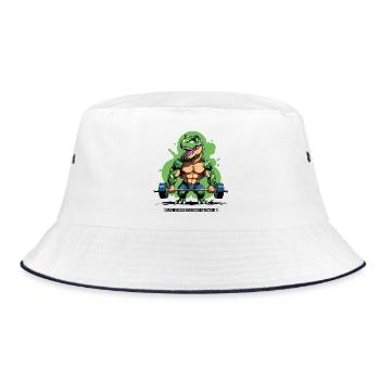 Dino muscles in development - Bucket Hat - white/navy - Front