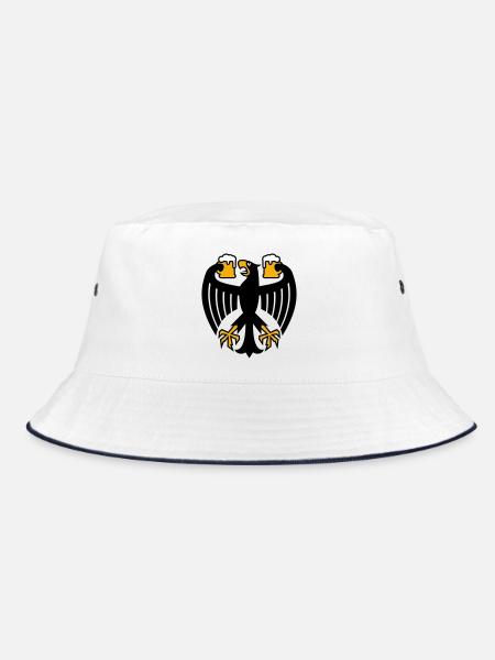 Germany Beer Federal Eagle - Bucket Hat - white/navy - Front