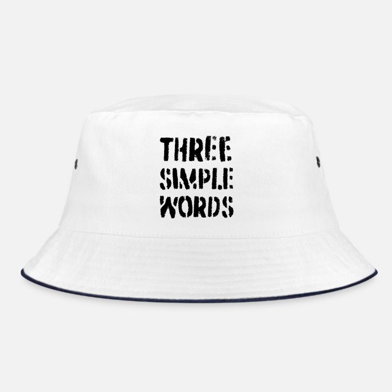 Three simple words - Bucket Hat - white/navy