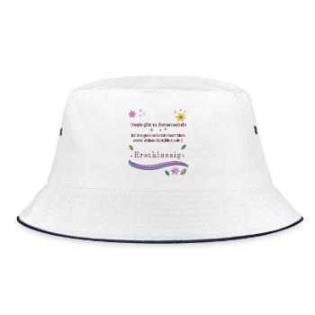 Schulkind Erstklassig - Bucket Hat - Weiß/Navy - Vorne