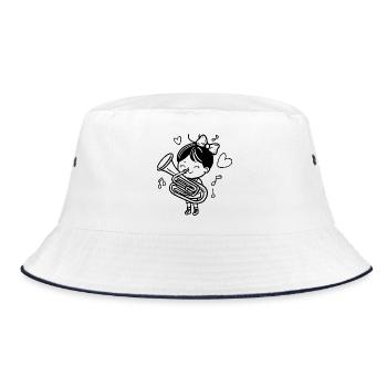 Dessin animé Tuba Girl - Bob - blanc/marine - Devant