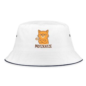 Motzkatze - Bucket Hat - Weiß/Navy - Vorne