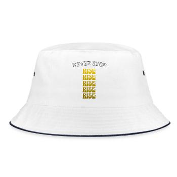 Stay Focused Hustle – Motivation im Retro-Look - Bucket Hat - Weiß/Navy - Vorne