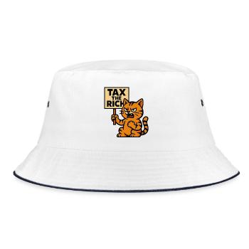 Angry Cat – Taxez les riches | Prostate sarcastique - Bob - blanc/marine - Devant