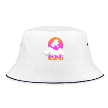Aufstieg der Ballons im Morgenrot - Bucket Hat - Weiß/Navy - Vorne