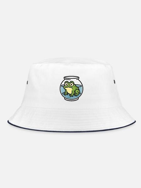 Frog in a Bowl - Bucket Hat - white/navy - Front