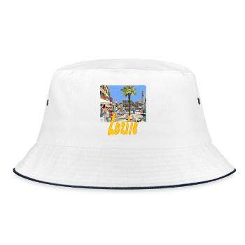 Lazise - Bucket Hat - Weiß/Navy - Vorne