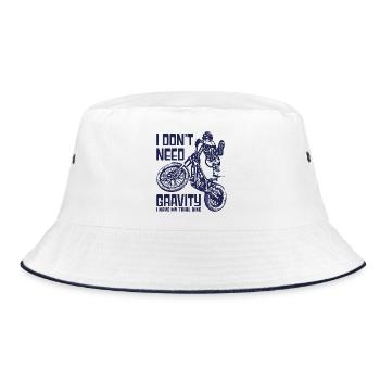 Moto Trial Bike Rider - brauchen keine Schwerkraft - Bucket Hat - Weiß/Navy - Vorne