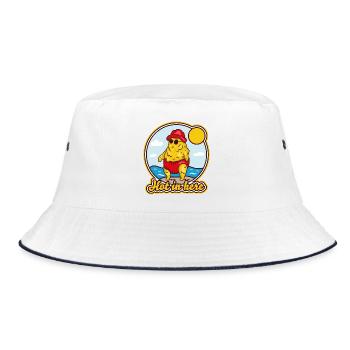 Schmelzende Butter am Strand - Bucket Hat - Weiß/Navy - Vorne