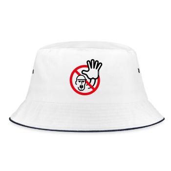 Panneau d’avertissement / avertissement / interdiction (symbole / 2C) - Bob - blanc/marine - Devant