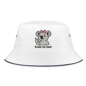 Koala Saying Call Phone Cute Koala - Bucket Hat - white/navy - Front