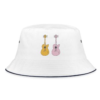 Two guitars - Bucket Hat - white/navy - Front