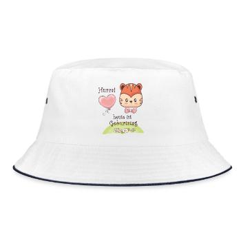 Hurra, heute ist Geburtstag Happy Birthday - Bucket Hat - Weiß/Navy - Vorne