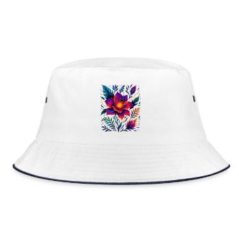 Electric Bloom - Bucket Hat - white/navy - Front