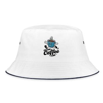 It's always coffee time for coffee lovers # - Bucket Hat - white/navy - Front