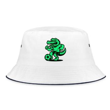 Fußball Kroko - Bucket Hat - Weiß/Navy - Vorne