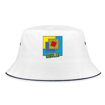 Abstraktion von Quadraten - Bucket Hat - Weiß/Navy - Vorne
