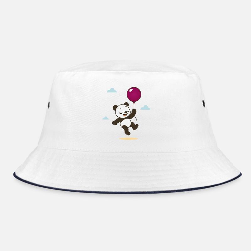 Fröhlicher Panda mit Luftballon Bucket Hat