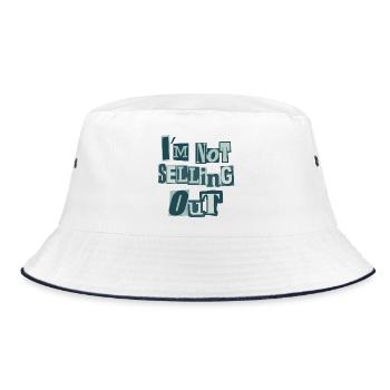 I'm not selling out (green) - Bucket Hat - white/navy - Front