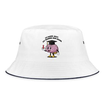 I don't daddle, I train my brain - Bucket Hat - white/navy - Front