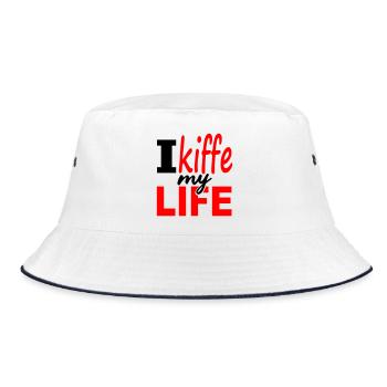 i_kiffe_my_life - Bucket Hat - Weiß/Navy - Vorne