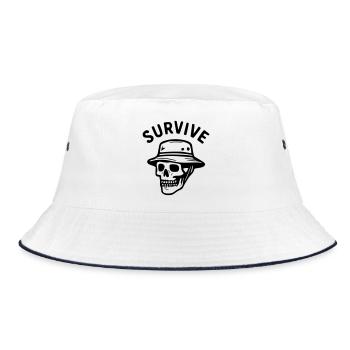 Survive - tête de mort - Bob - blanc/marine - Devant